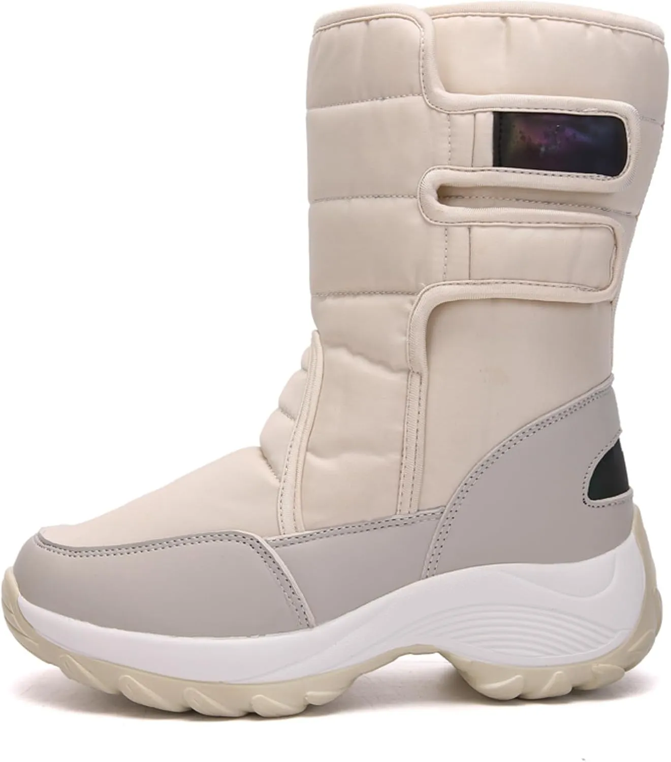 Women's Waterproof Snow Boot Fur Lined Boots Mid Calf Boots Anti-Slip Warm Boots Winter Boots Wide Width Ski Boots