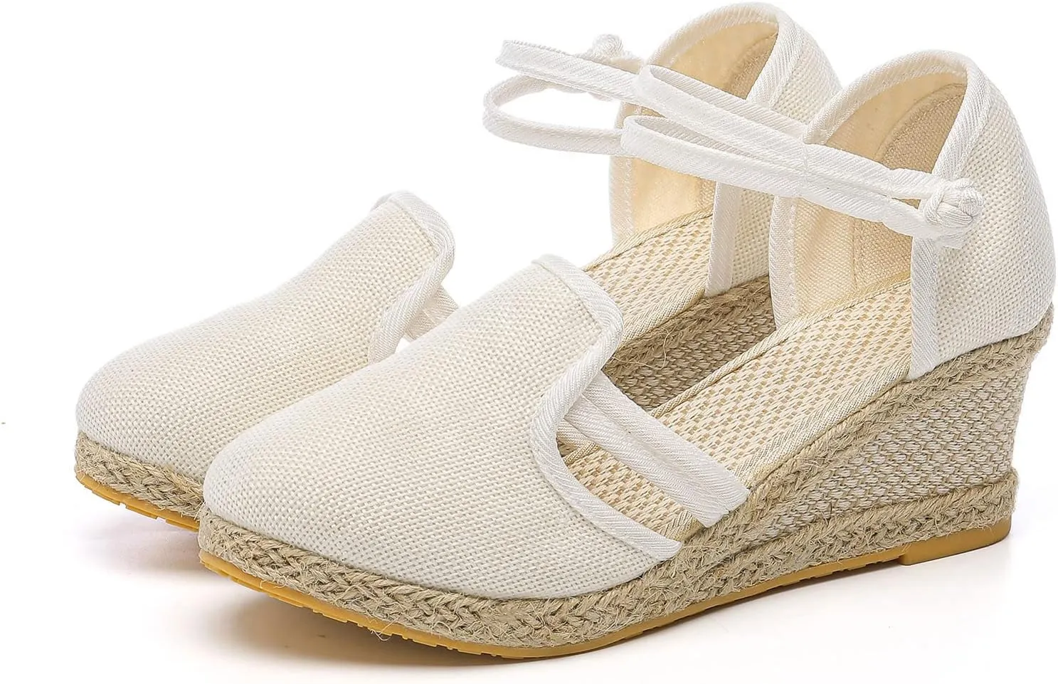 Womens Wedge Platform Espadrille Ankle Strap Clip Toe Summer Casual Sandals Boho Beach Shoes Flip Flops