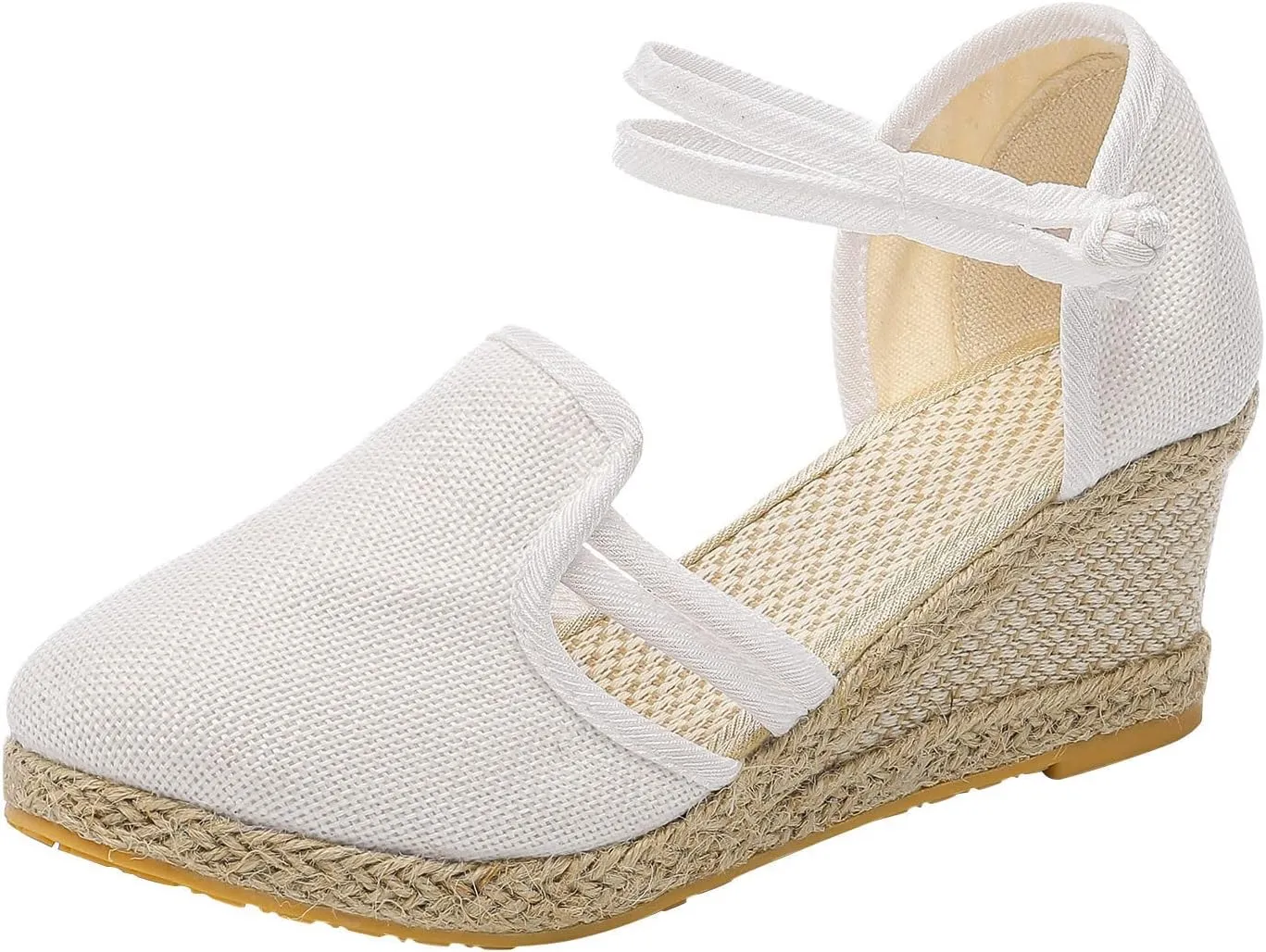 Womens Wedge Platform Espadrille Ankle Strap Clip Toe Summer Casual Sandals Boho Beach Shoes Flip Flops