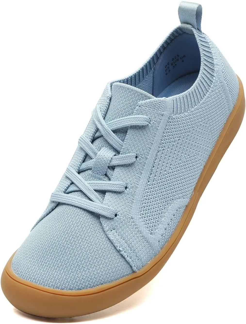 Women's Wide Toe Minimalist Barefoot Walking Shoes Comfort Low Top Knit Lace-up Sneakers Casual Outdoor Tennis Shoes