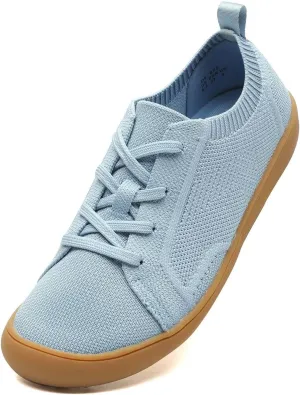 Women's Wide Toe Minimalist Barefoot Walking Shoes Comfort Low Top Knit Lace-up Sneakers Casual Outdoor Tennis Shoes