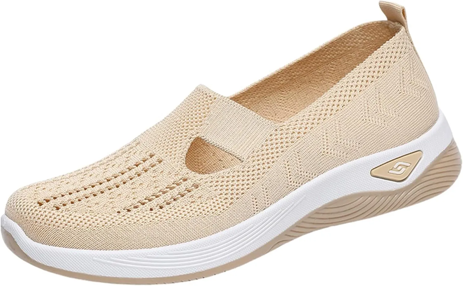 Women's Woven Orthopedic Breathable Soft Shoes Ortho Walking Non-Slip Arch Support Walking Slip on Shoes Comfort Casual Running Diabetic Foam Sneakers Mesh Up Running Going Out Flat Sneaker