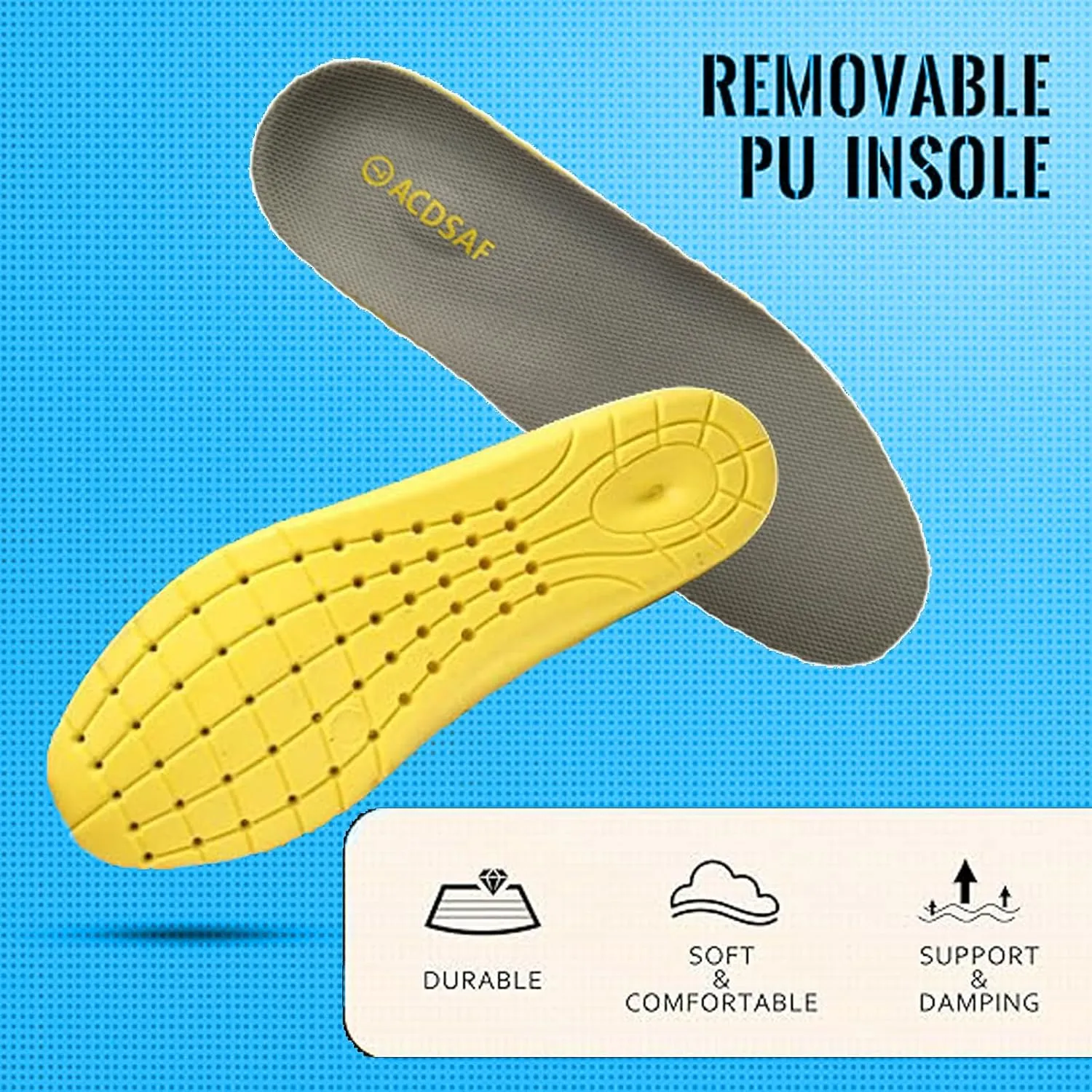 Work Boots for Men Waterproof Comfortable Anti-Fatigue Soft Toe Working Shoes Slip Resistant Construction Safety Work Boots