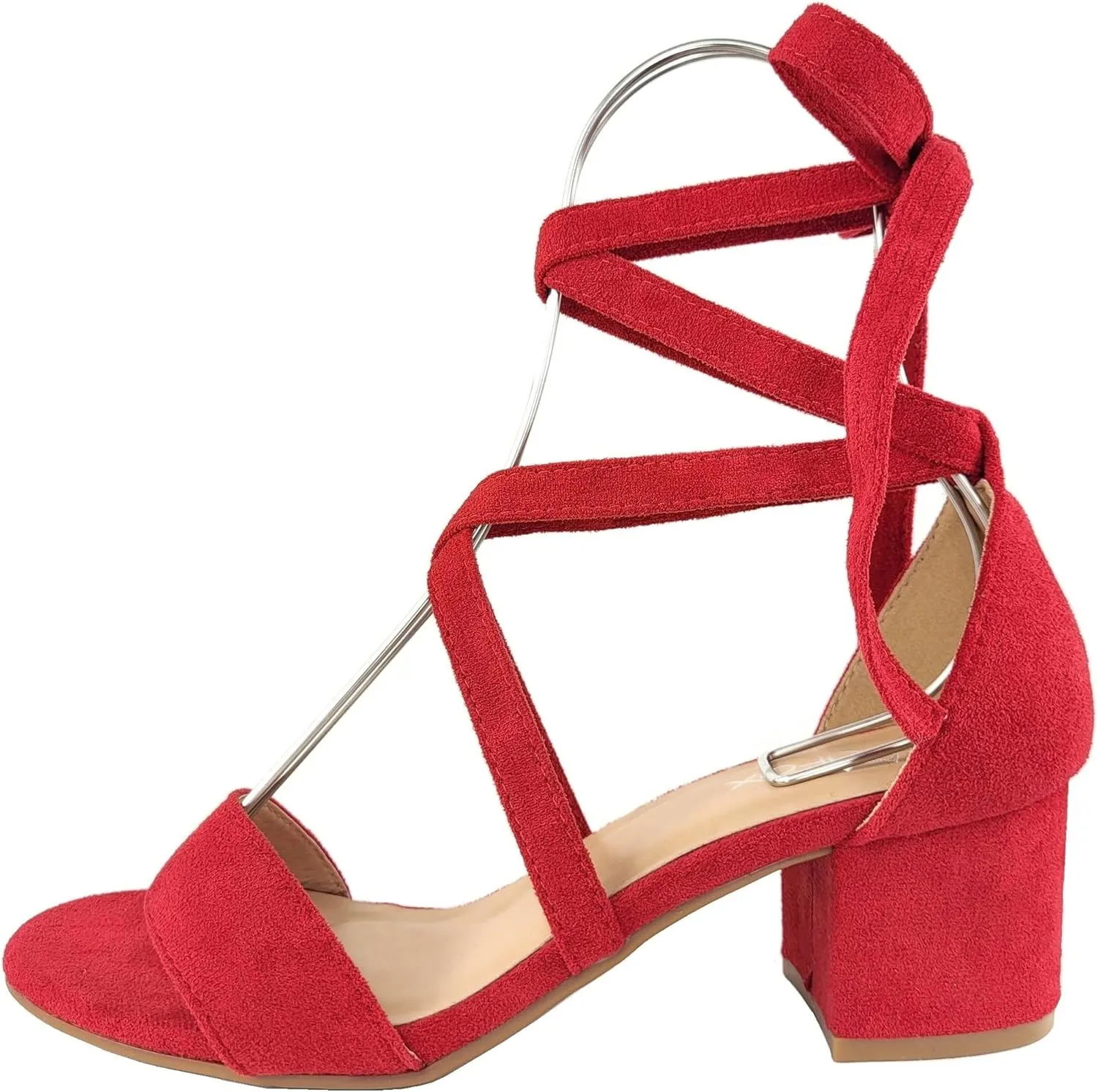 Wrap Around Comfort Low Block Heel Sandals Open Toe Strappy Tie Up