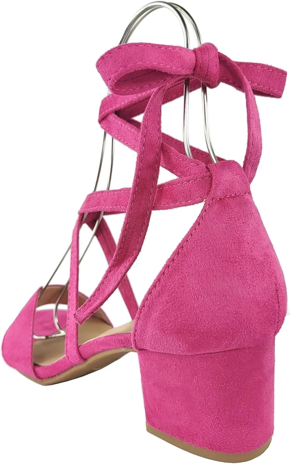 Wrap Around Comfort Low Block Heel Sandals Open Toe Strappy Tie Up