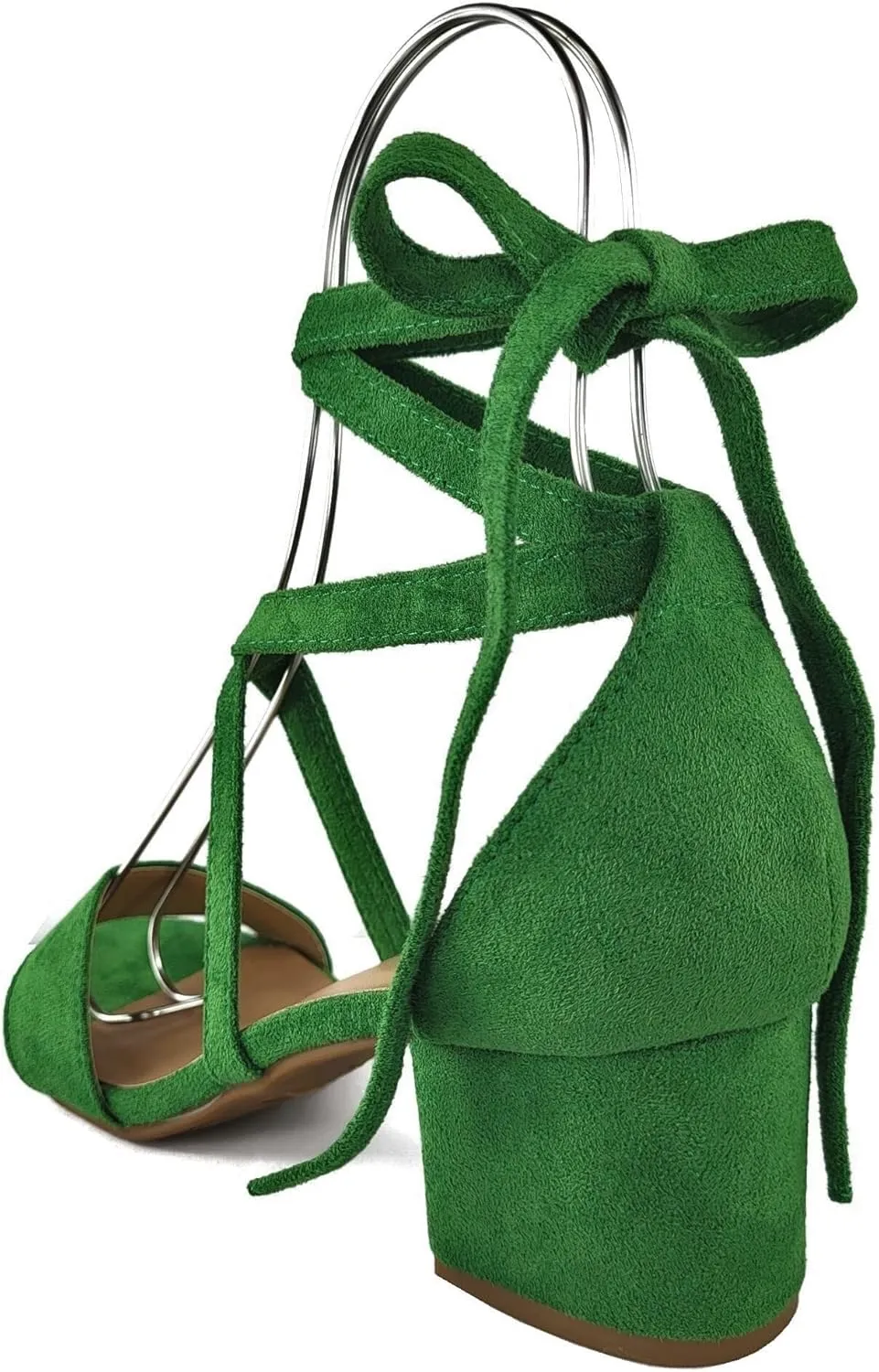 Wrap Around Comfort Low Block Heel Sandals Open Toe Strappy Tie Up