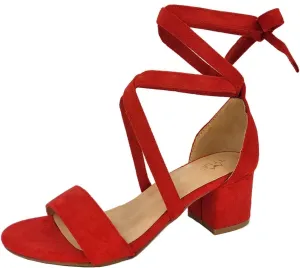 Wrap Around Comfort Low Block Heel Sandals Open Toe Strappy Tie Up