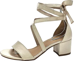 Wrap Around Comfort Low Block Heel Sandals Open Toe Strappy Tie Up
