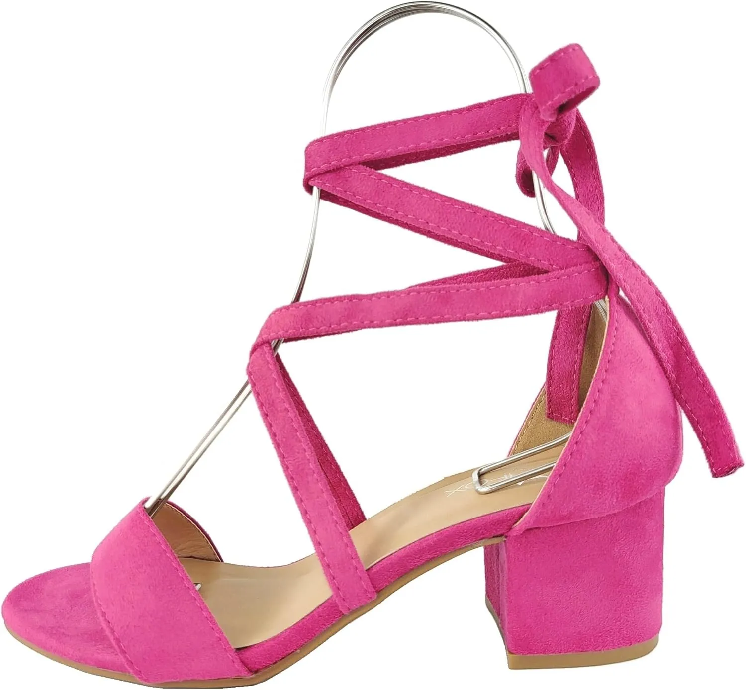 Wrap Around Comfort Low Block Heel Sandals Open Toe Strappy Tie Up