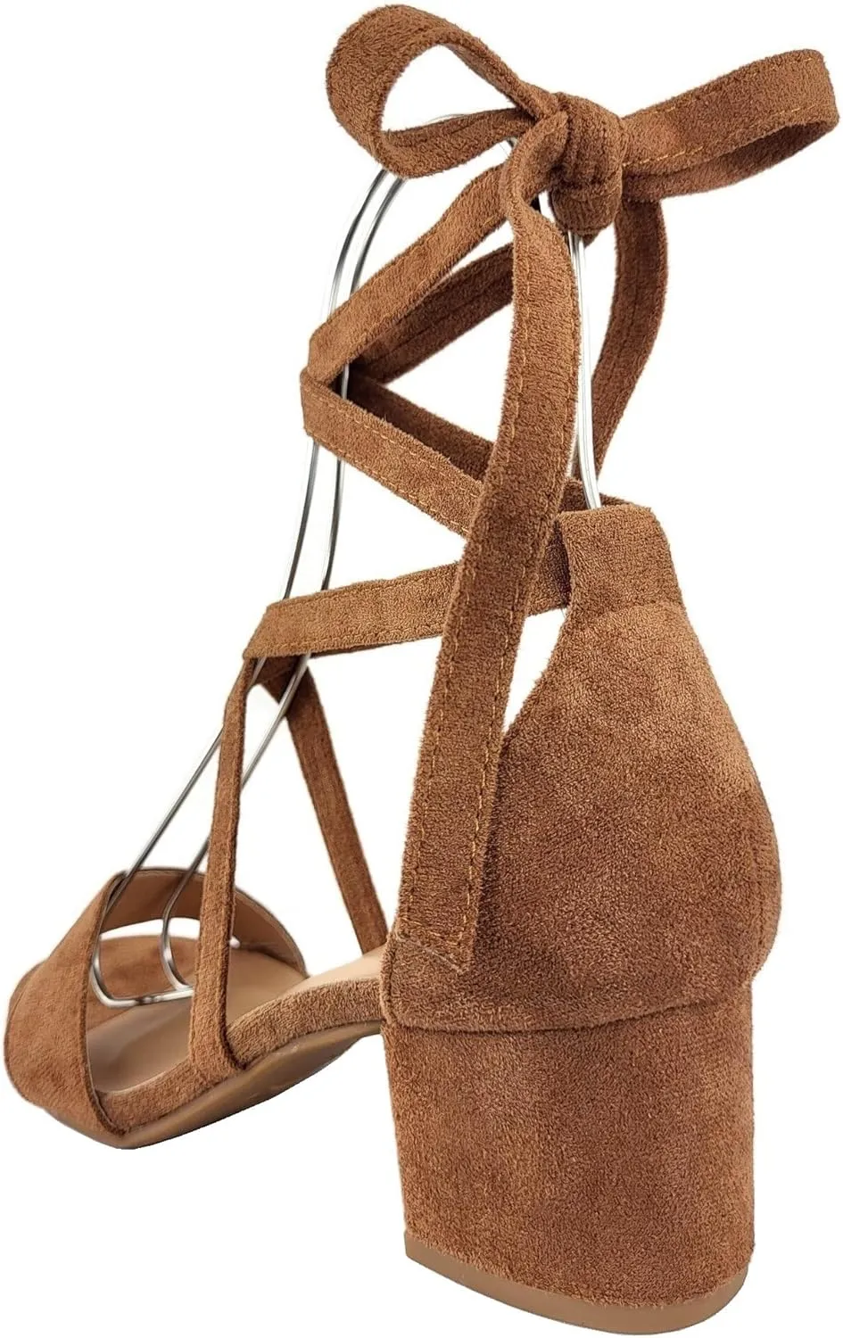 Wrap Around Comfort Low Block Heel Sandals Open Toe Strappy Tie Up