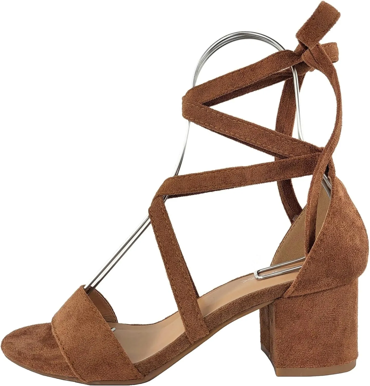 Wrap Around Comfort Low Block Heel Sandals Open Toe Strappy Tie Up