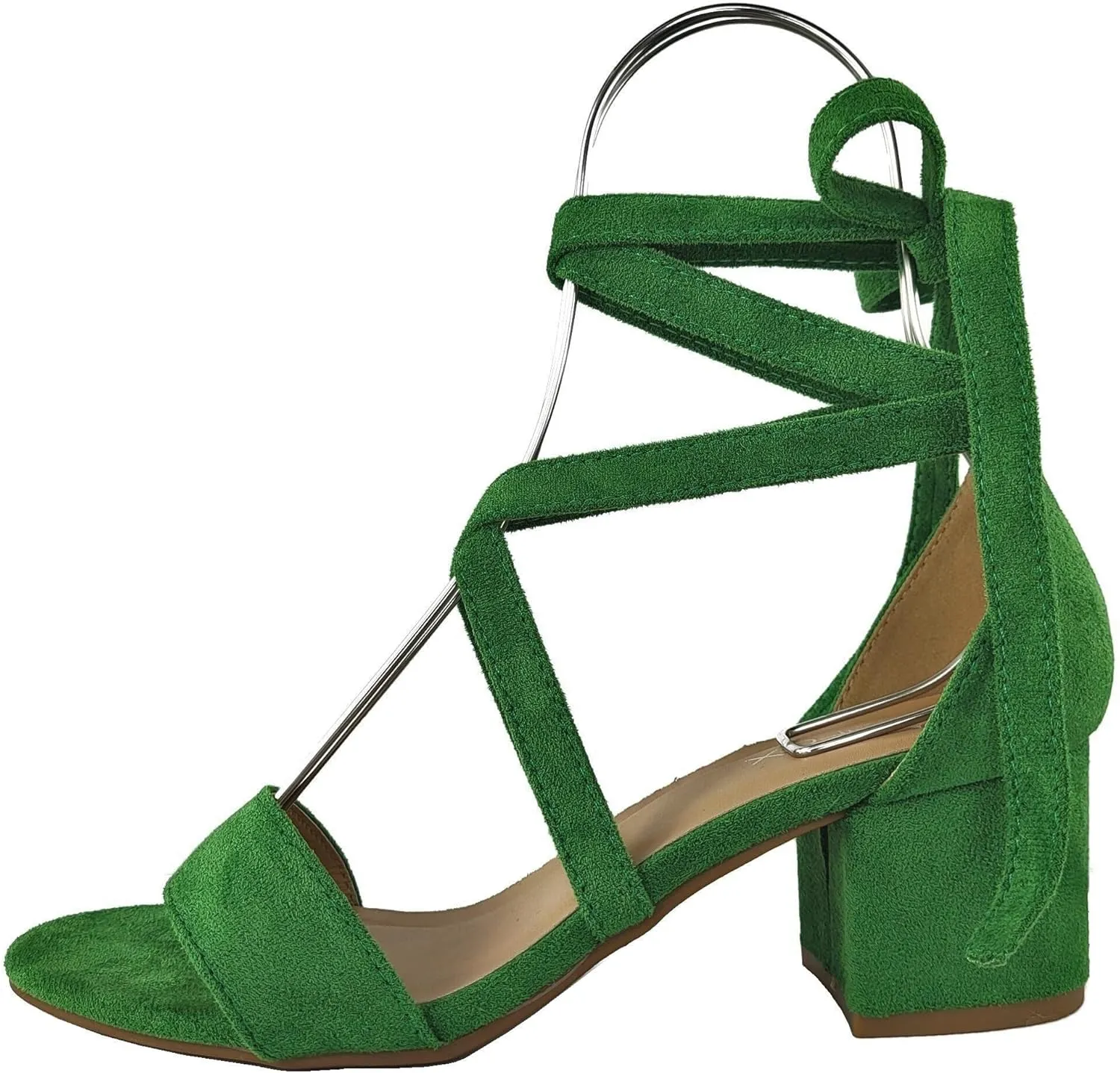 Wrap Around Comfort Low Block Heel Sandals Open Toe Strappy Tie Up