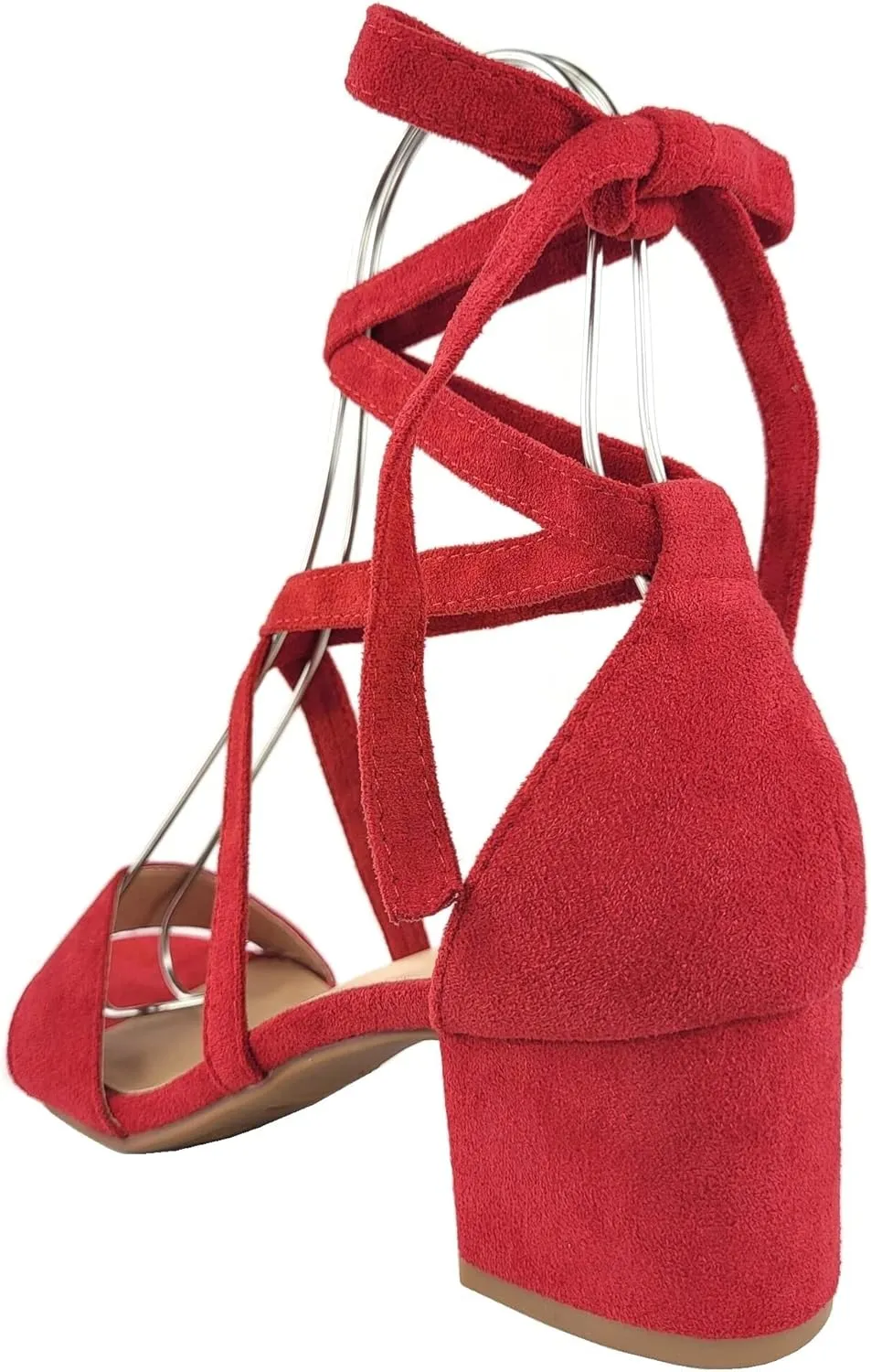 Wrap Around Comfort Low Block Heel Sandals Open Toe Strappy Tie Up