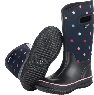 WTW Kids Rubber Rain Boots - Neoprene Insulated 100% Waterproof Mid Calf Mud Boots for Boys and Girls Winter Snow Boots