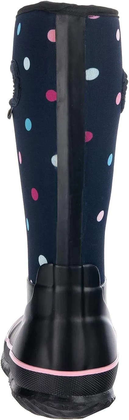 WTW Kids Rubber Rain Boots - Neoprene Insulated 100% Waterproof Mid Calf Mud Boots for Boys and Girls Winter Snow Boots
