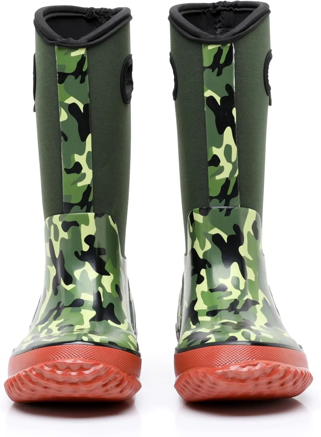 WTW Kids Rubber Rain Boots - Neoprene Insulated 100% Waterproof Mid Calf Mud Boots for Boys and Girls Winter Snow Boots