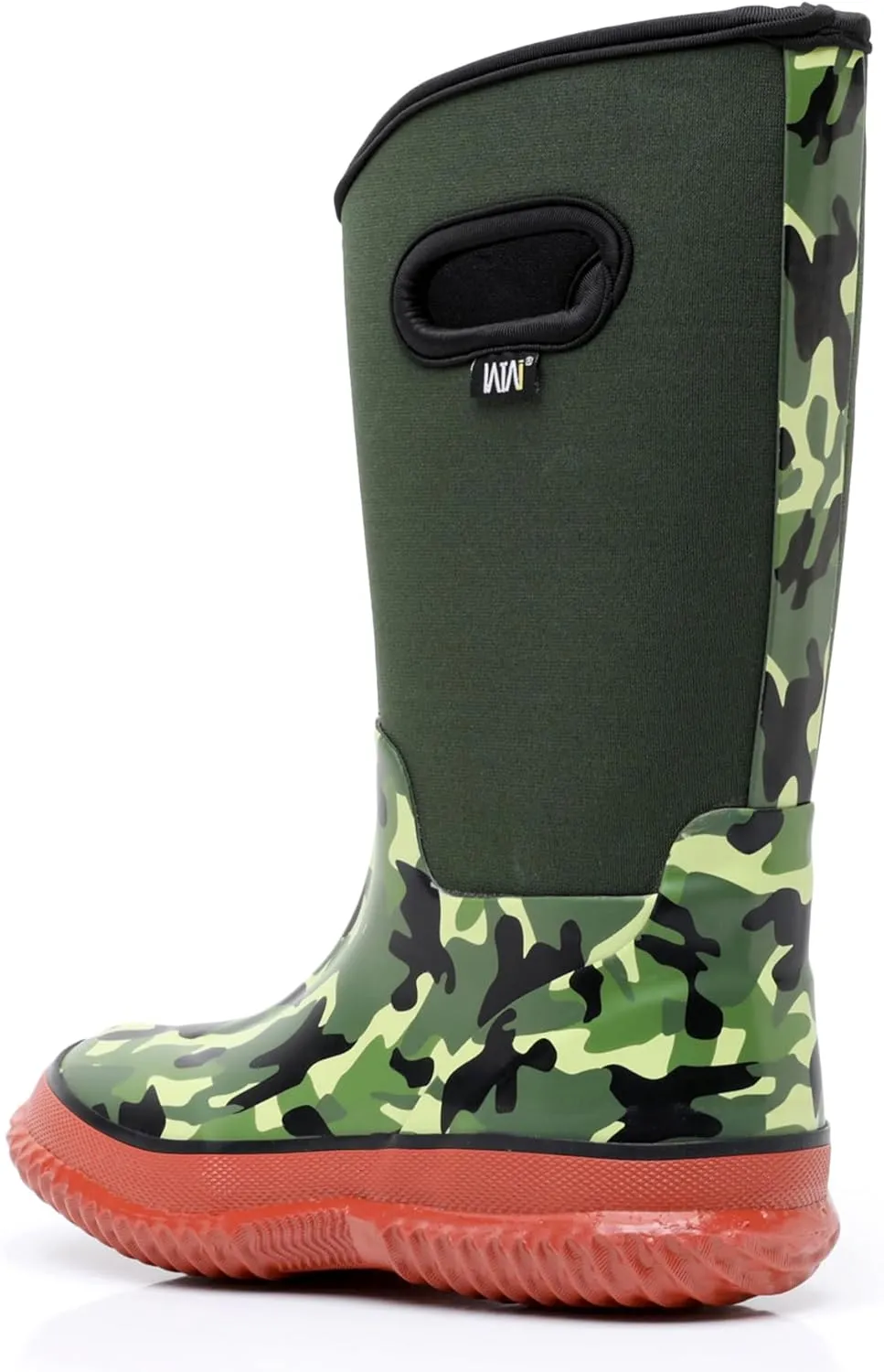 WTW Kids Rubber Rain Boots - Neoprene Insulated 100% Waterproof Mid Calf Mud Boots for Boys and Girls Winter Snow Boots