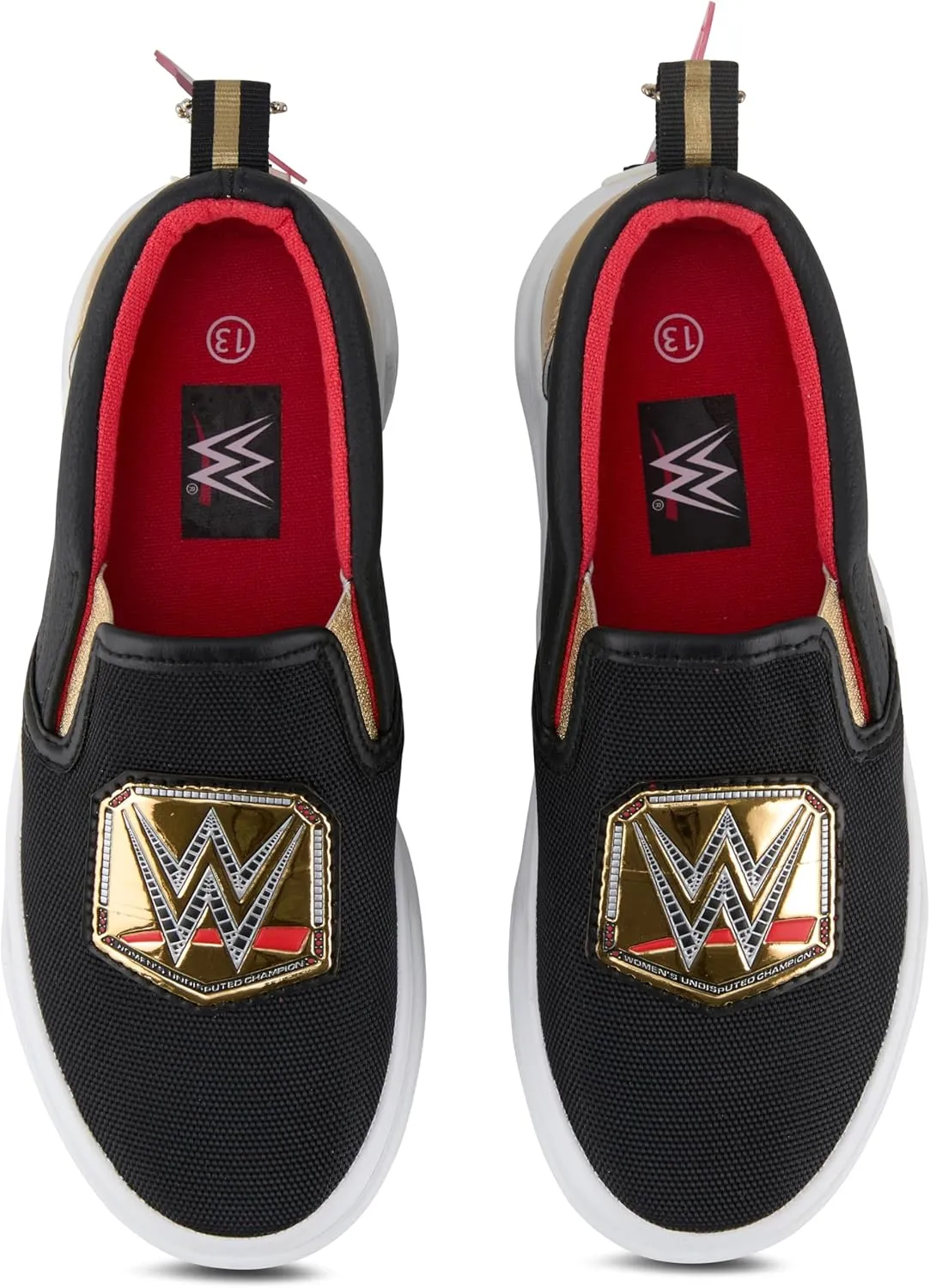 WWE Boys Championship Belt Sneakers - John Cena, Roman Reigns, Seth Rollins World Wrestling Champion Belt Slip On Shoes