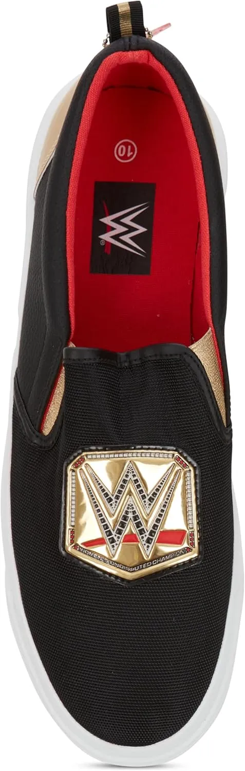 WWE Mens Championship Belt Shoes - John Cena, Roman Reigns, Seth Rollins World Wrestling Champion Belt Slip On Sneakers