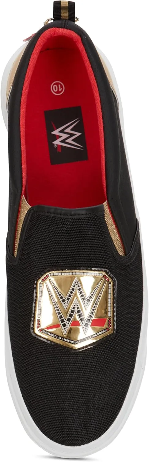 WWE Mens Championship Belt Shoes - John Cena, Roman Reigns, Seth Rollins World Wrestling Champion Belt Slip On Sneakers
