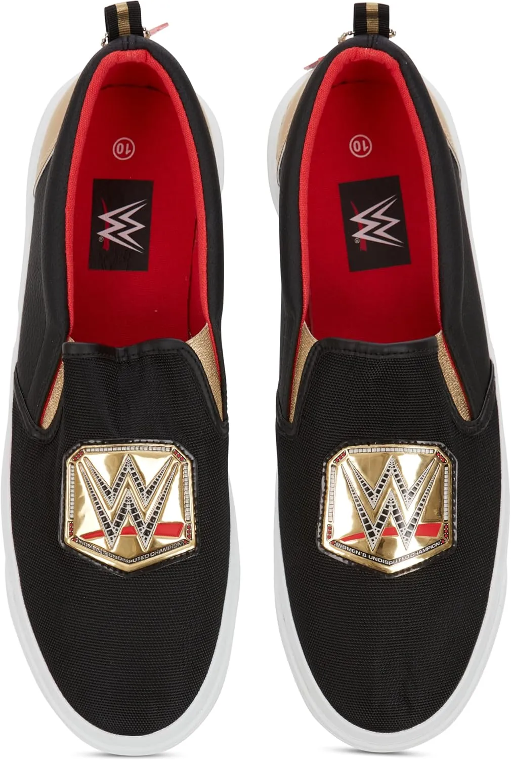 WWE Mens Championship Belt Shoes - John Cena, Roman Reigns, Seth Rollins World Wrestling Champion Belt Slip On Sneakers