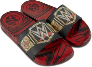 WWE Mens Championship Belt Slides - John Cena, Roman Reigns, Seth Rollins World Wrestling Champion Belt Slip On Slide Sandals