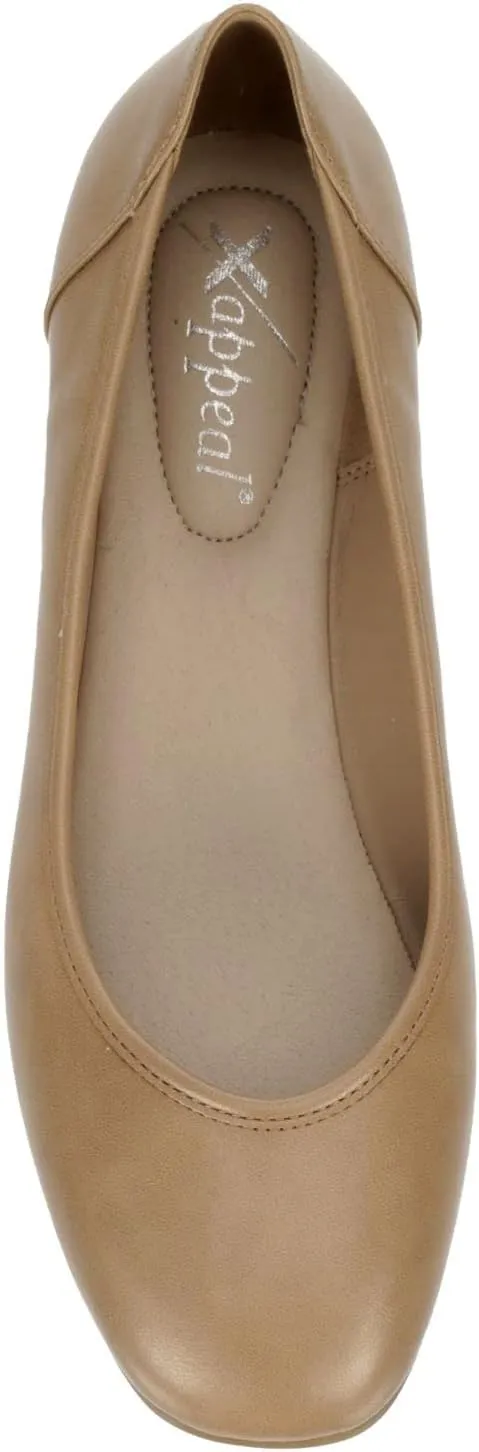 XAPPEAL Danica - Women's Classic Round Toe Faux Leather Ballet Flats