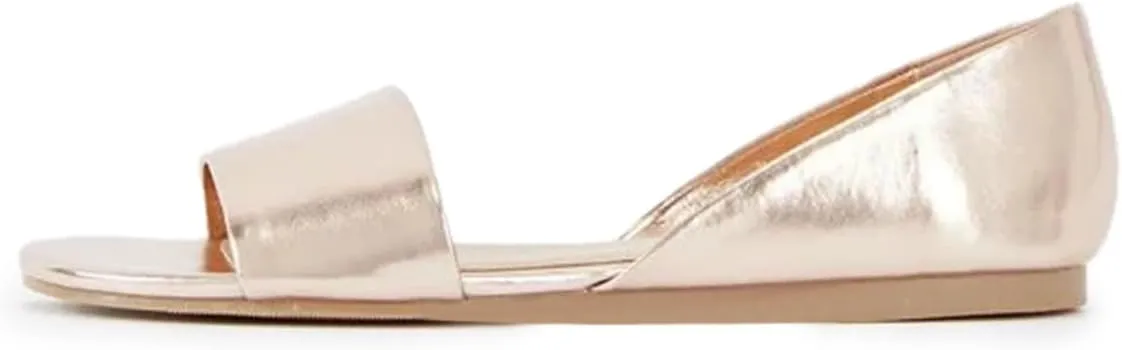 YDN Women Comfortable Open Toe Slip On D'Orsay Flats Low Heels Sandals Shoes Casual Walking Dress Size 4-16 US