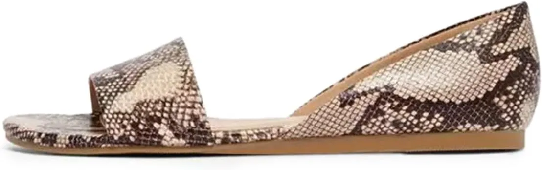 YDN Women Comfortable Open Toe Slip On D'Orsay Flats Low Heels Sandals Shoes Casual Walking Dress Size 4-16 US