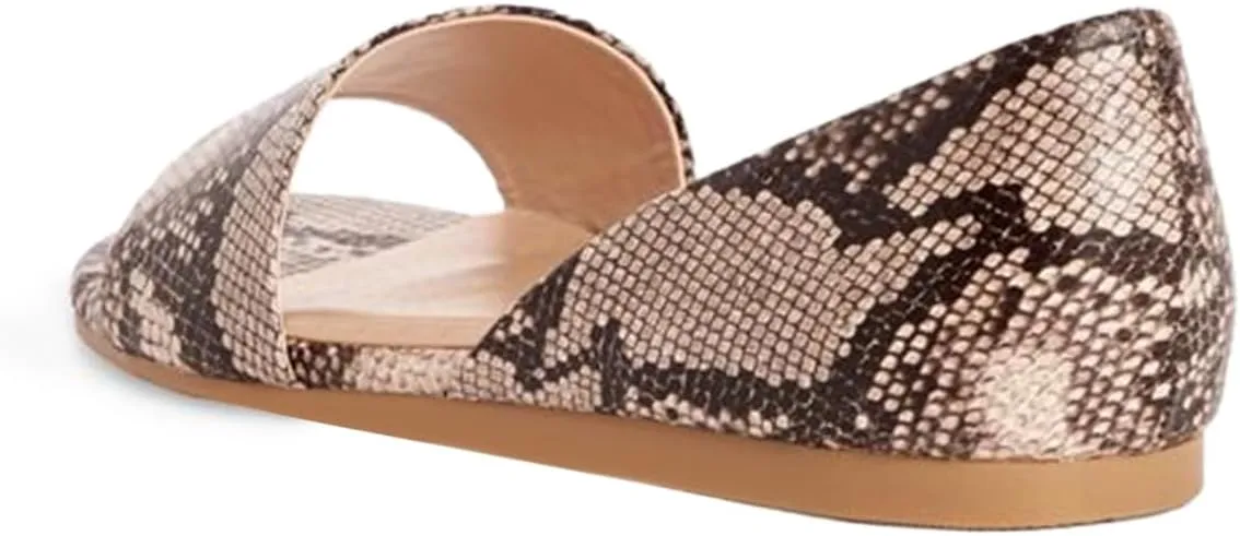YDN Women Comfortable Open Toe Slip On D'Orsay Flats Low Heels Sandals Shoes Casual Walking Dress Size 4-16 US
