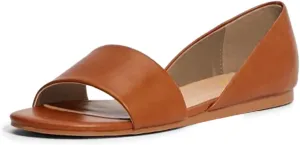 YDN Women Comfortable Open Toe Slip On D'Orsay Flats Low Heels Sandals Shoes Casual Walking Dress Size 4-16 US