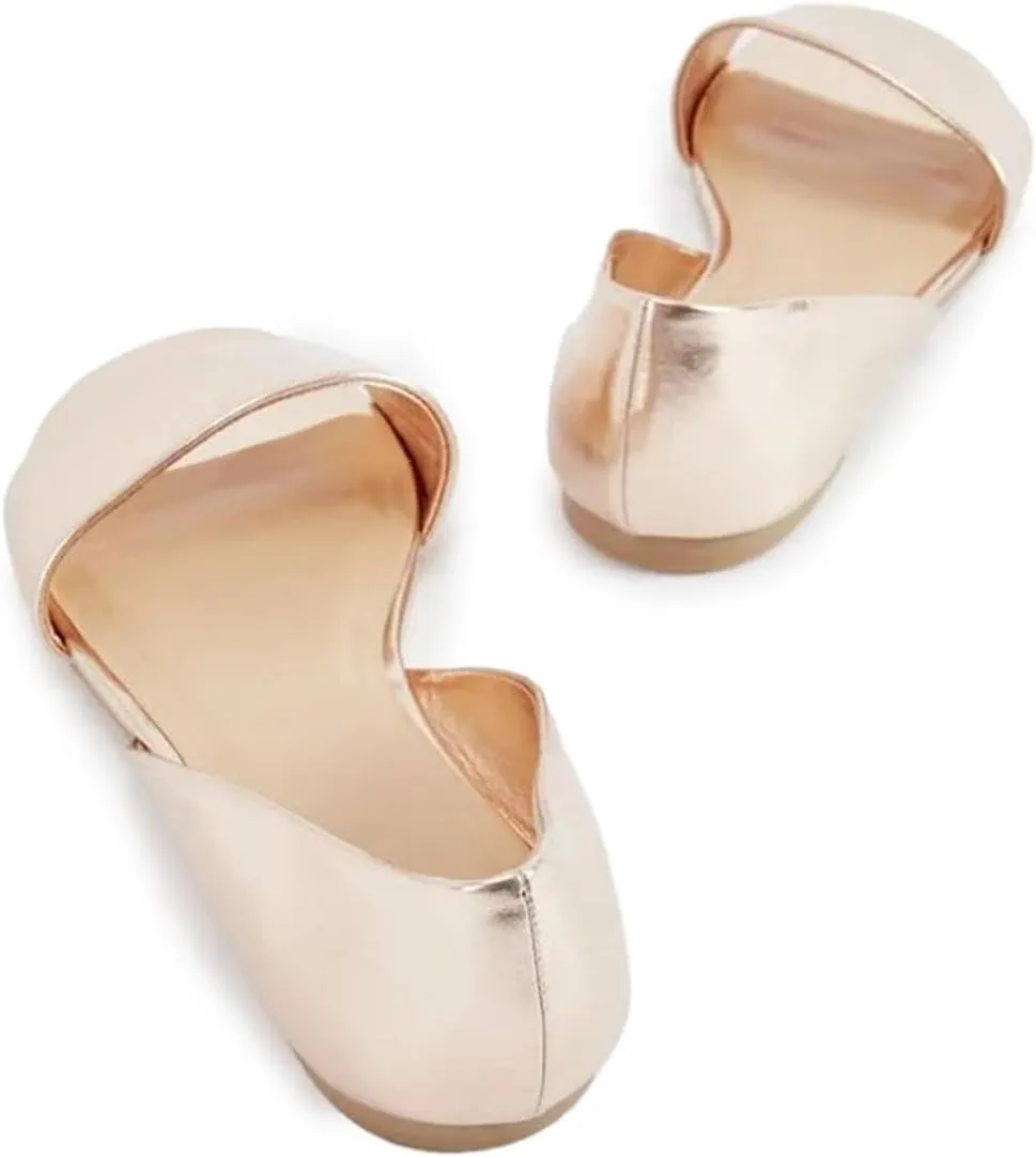 YDN Women Comfortable Open Toe Slip On D'Orsay Flats Low Heels Sandals Shoes Casual Walking Dress Size 4-16 US