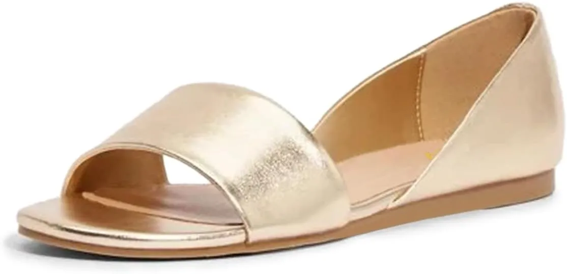 YDN Women Comfortable Open Toe Slip On D'Orsay Flats Low Heels Sandals Shoes Casual Walking Dress Size 4-16 US