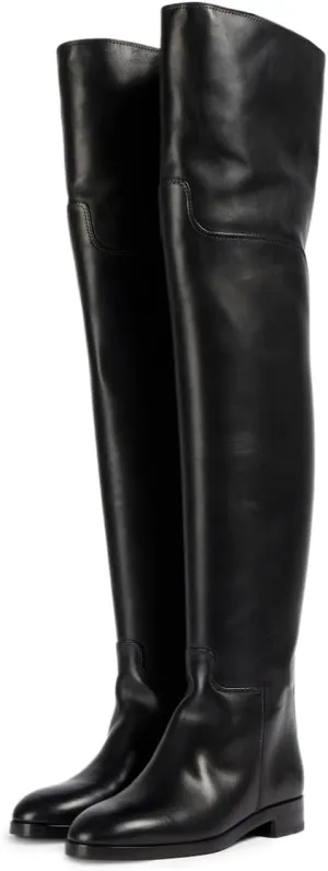 YDN Womens Round Toe Wide Calf Flats Over the Knee Boots Elastic Pull On Low Heel Thigh High Boots Sexy Prom Nightclub Shoes Size 4-16 US