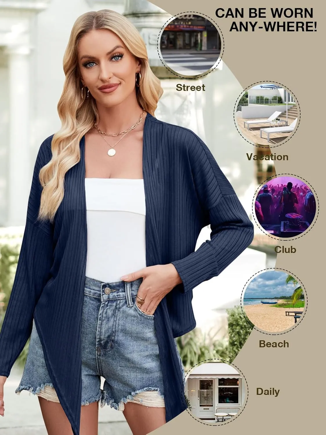 ZANZEA Tie Front Cardigan for Women Long Sleeve Sheer Bolero Shrug for Dresses Lightweight Cropped Shawl