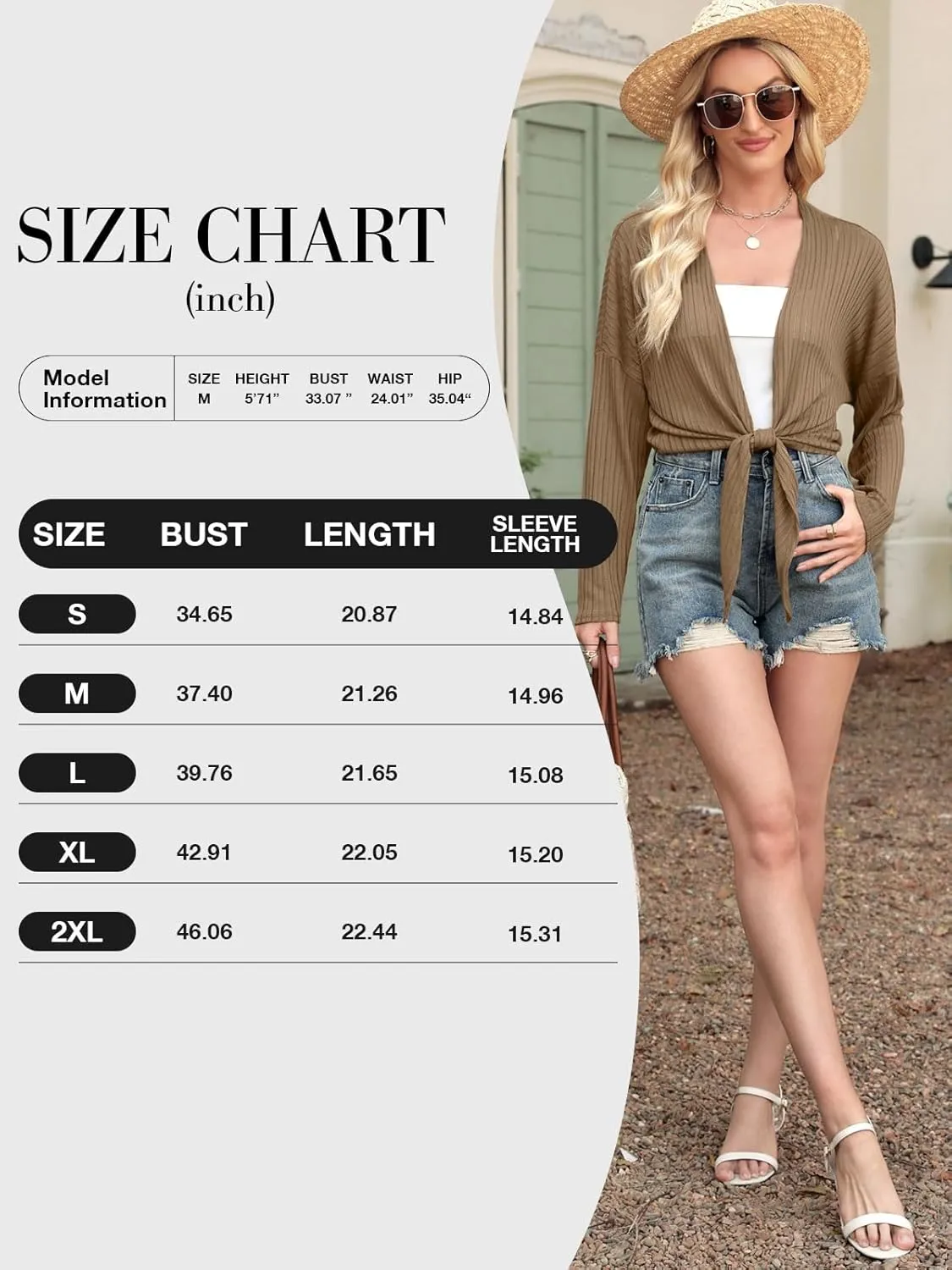 ZANZEA Tie Front Cardigan for Women Long Sleeve Sheer Bolero Shrug for Dresses Lightweight Cropped Shawl