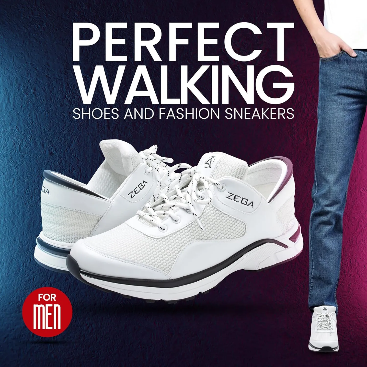 ZEBA Hands Free Slip on Sneakers for Men - Step Up Your Comfort and Style with Perfect Walking Shoes and Fashion Sneakers