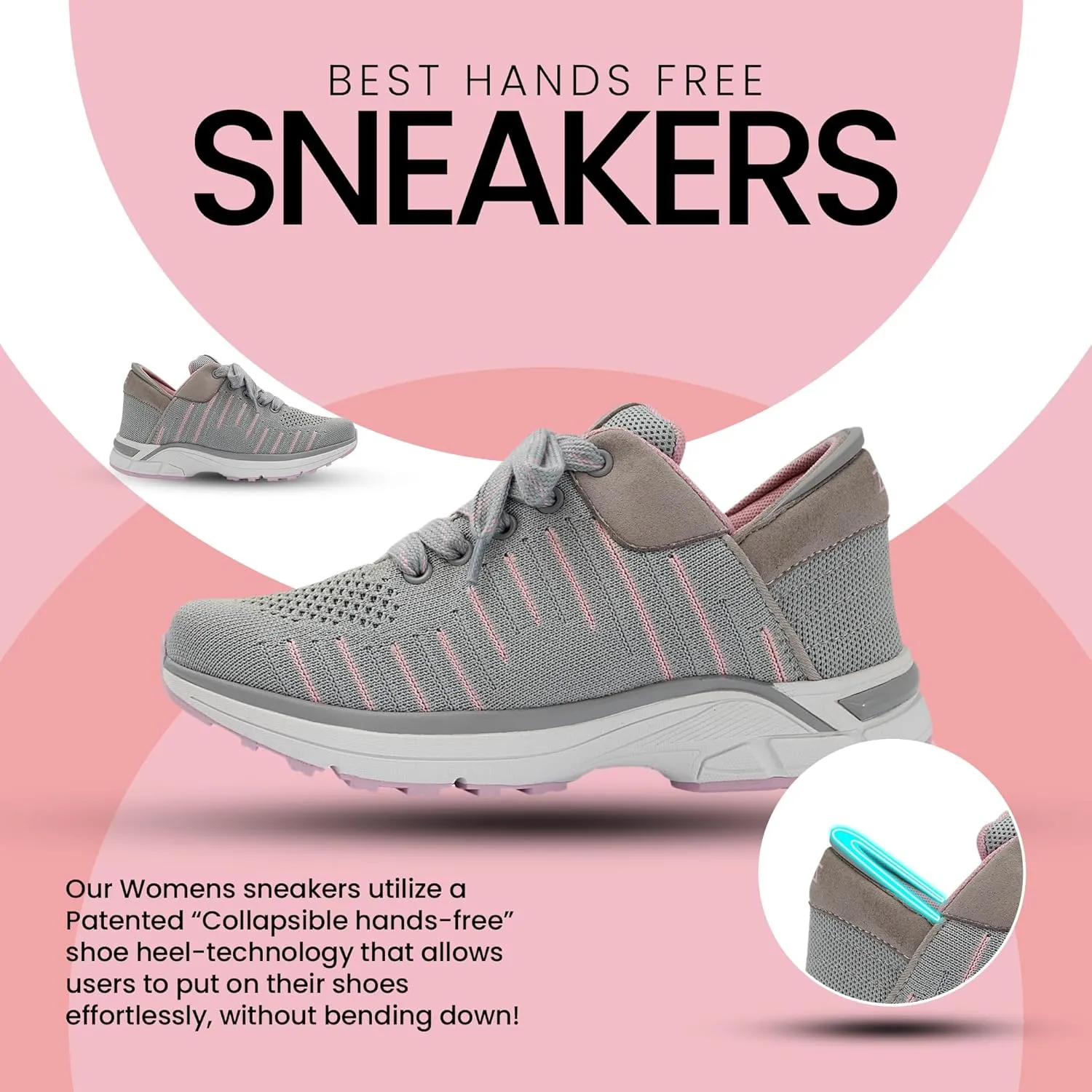 ZEBA Hands Free Slip on Sneakers for Women - Step Up Your Comfort and Style with Perfect Walking Shoes and Fashion Sneakers
